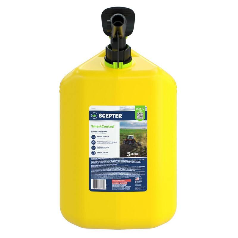 Scepter 5 gal. Smart Control Diesel Can with Rear Handle, Yellow Fuel Container - FSCD571