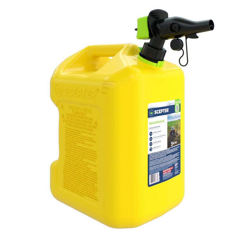 Scepter 5 gal. Smart Control Diesel Can with Rear Handle, Yellow Fuel Container - FSCD571