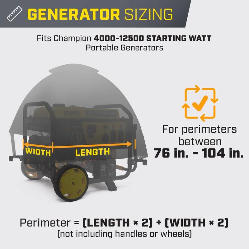 Champion Power Equipment Storm Shield Severe Weather Portable Generator Cover by GenTent for 4000 to 12,500-Starting Watts Generators - 100376