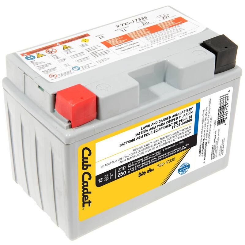 Cub Cadet Replacement 12-Volt 11 Ah 210 CCA Sealed AGM Riding Lawn Mower Battery - 725P17335