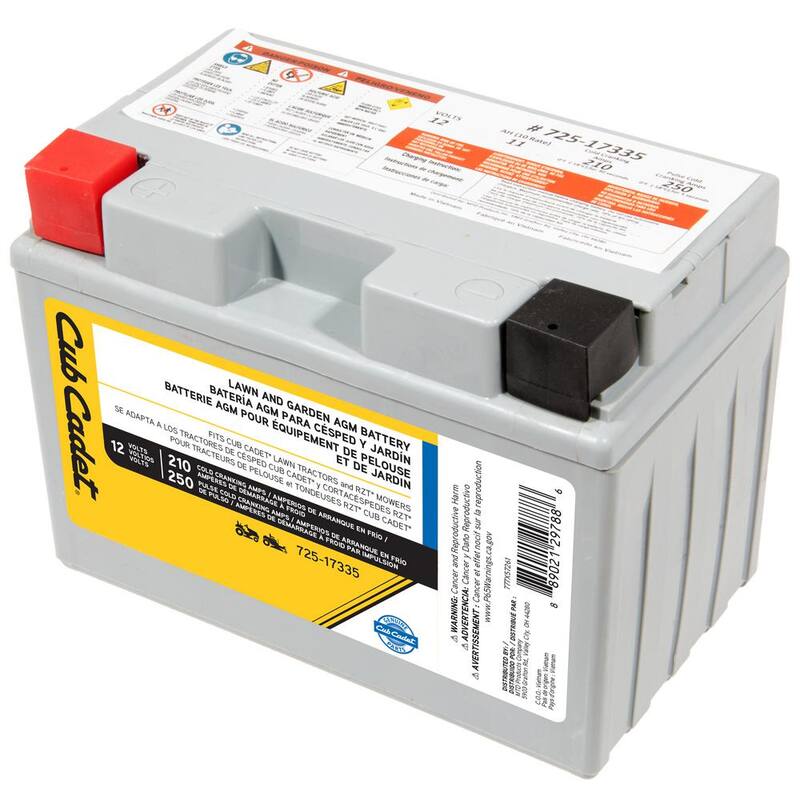 Cub Cadet Replacement 12-Volt 11 Ah 210 CCA Sealed AGM Riding Lawn Mower Battery - 725P17335