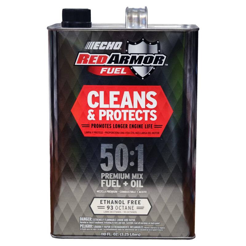 ECHO Red Armor 110 oz. 50:1 Pre-Mixed Ethanol Free 93 Octane Gasoline Fuel for 2-Stroke 2-Cycle Outdoor Power Equipment - 7450010