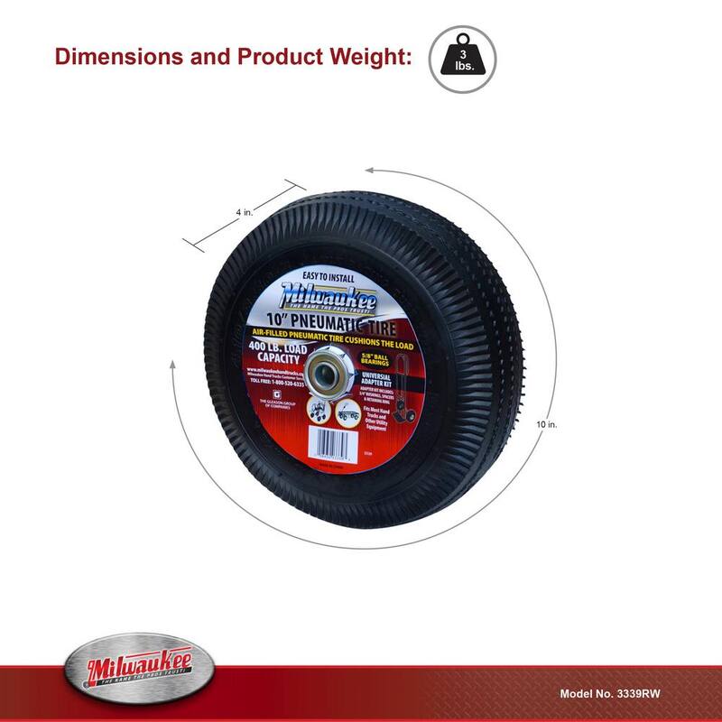 Milwaukee 10 in. Pneumatic Tire - 3339RW