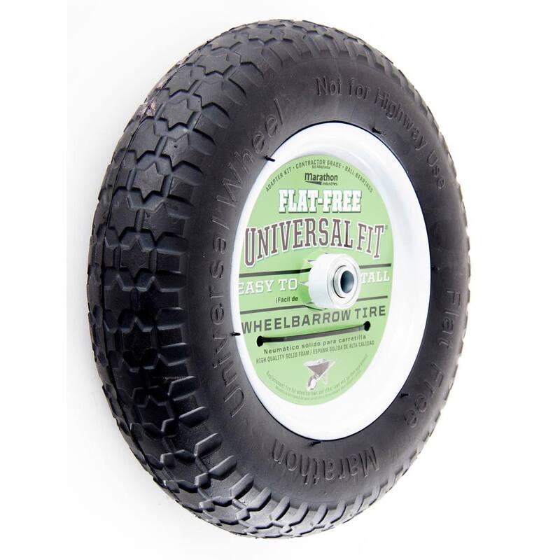 Marathon 14.5 in. Flat Free Universal Wheelbarrow Wheel - 00270