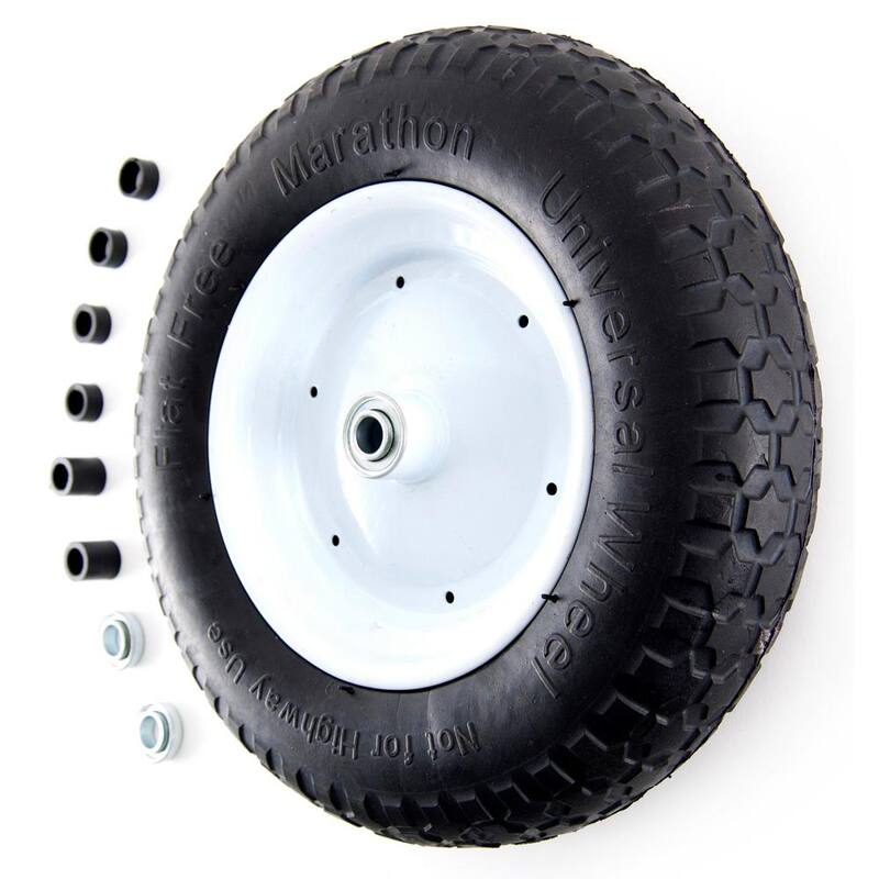 Marathon 14.5 in. Flat Free Universal Wheelbarrow Wheel - 00270