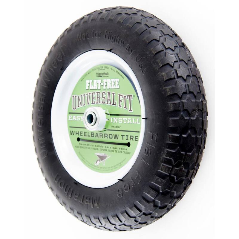 Marathon 14.5 in. Flat Free Universal Wheelbarrow Wheel - 00270