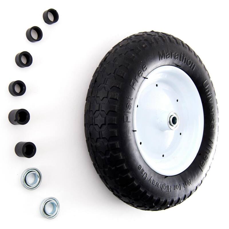 Marathon 14.5 in. Flat Free Universal Wheelbarrow Wheel - 00270