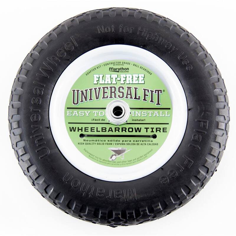 Marathon 14.5 in. Flat Free Universal Wheelbarrow Wheel - 00270