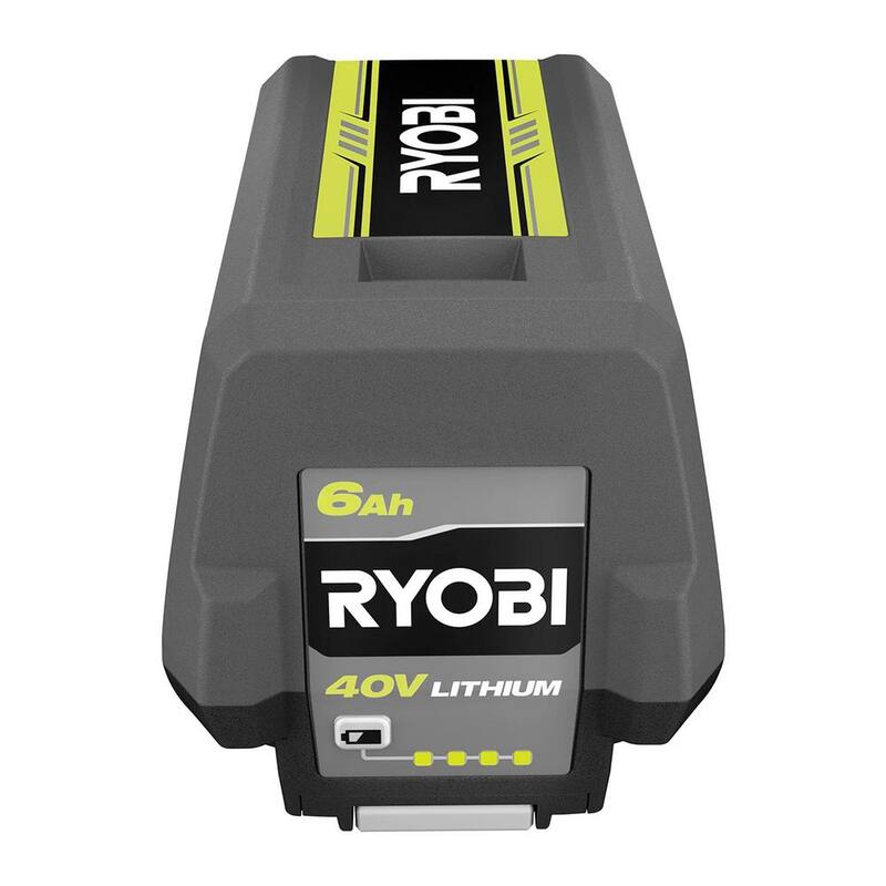 RYOBI 40V Lithium-Ion 6.0 Ah Battery and Rapid Charger Starter Kit - OP4060506