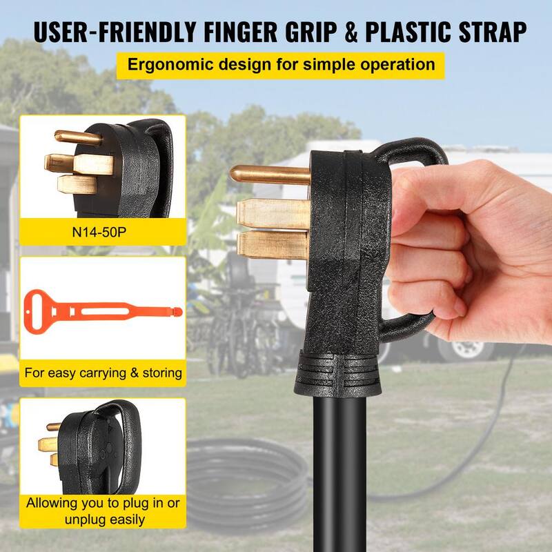 VEVOR Generator Power Cord 75 ft. 50 Amp 250-Volt Generator Extension Cord STW with Twist Lock Connectors N14-50P Outlet - FDJYCX75FTX50ACZ1V1