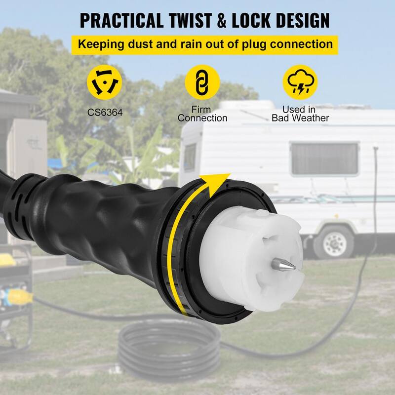 VEVOR Generator Power Cord 75 ft. 50 Amp 250-Volt Generator Extension Cord STW with Twist Lock Connectors N14-50P Outlet - FDJYCX75FTX50ACZ1V1