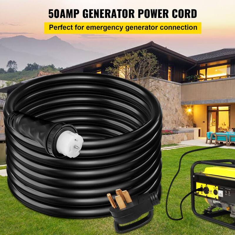 VEVOR Generator Power Cord 75 ft. 50 Amp 250-Volt Generator Extension Cord STW with Twist Lock Connectors N14-50P Outlet - FDJYCX75FTX50ACZ1V1