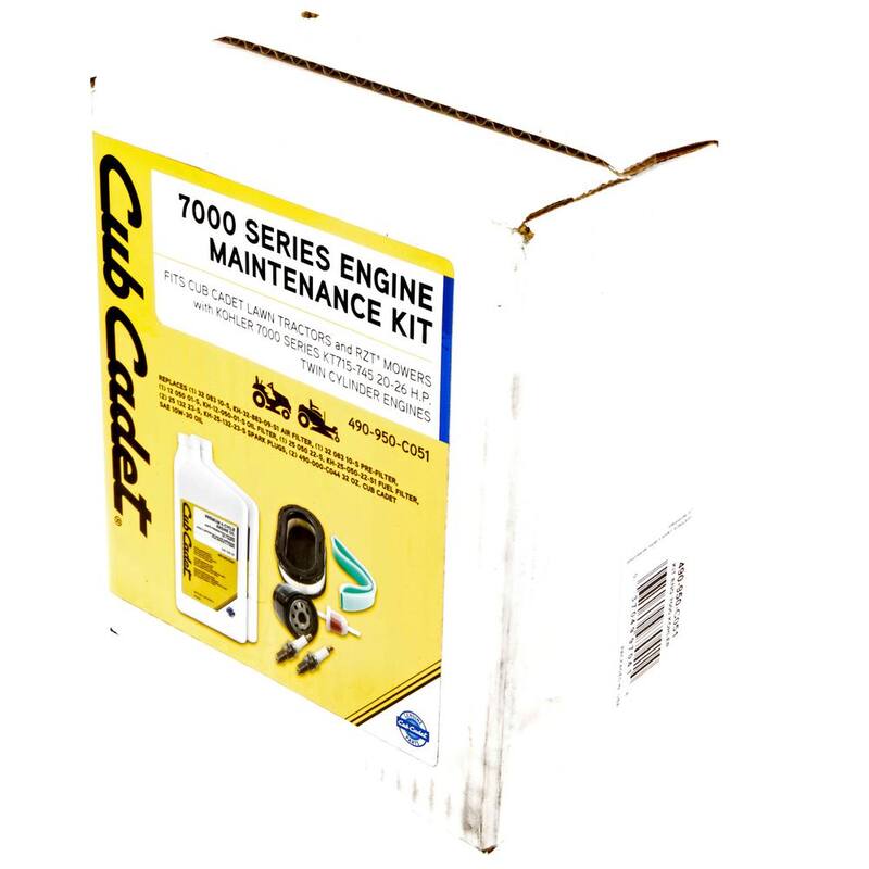 Cub Cadet Engine Maintenance Kit for Lawn Tractors and RZT Mowers with Kohler 7000 Series Twin Cylinder Engine - 490-950-C051