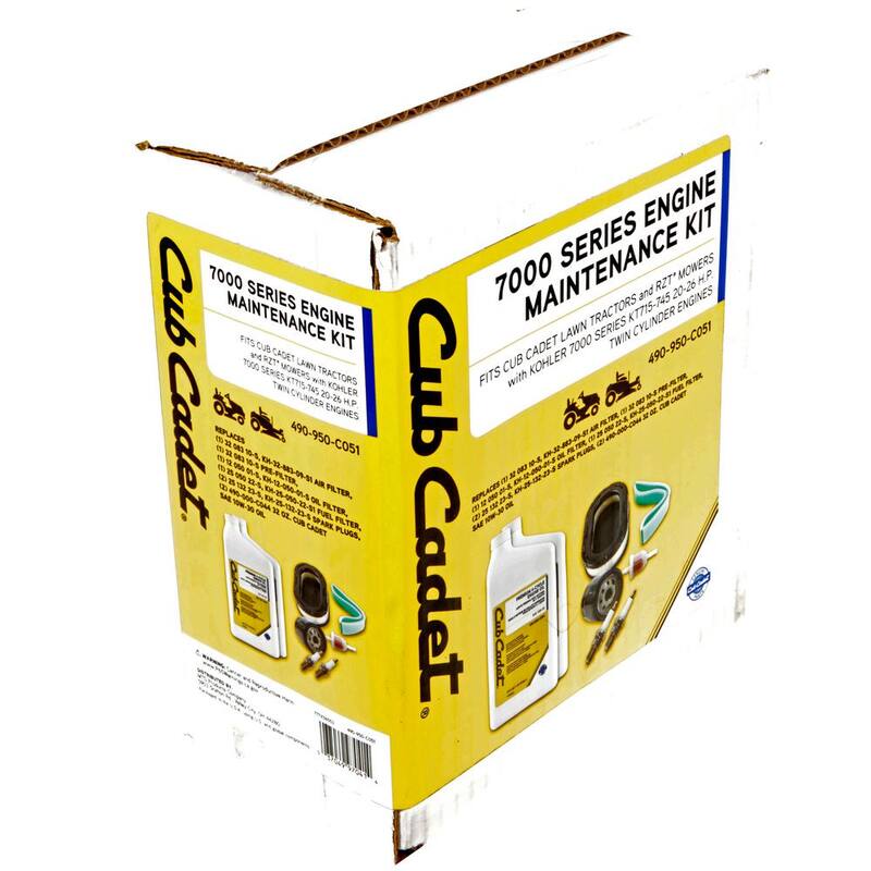 Cub Cadet Engine Maintenance Kit for Lawn Tractors and RZT Mowers with Kohler 7000 Series Twin Cylinder Engine - 490-950-C051