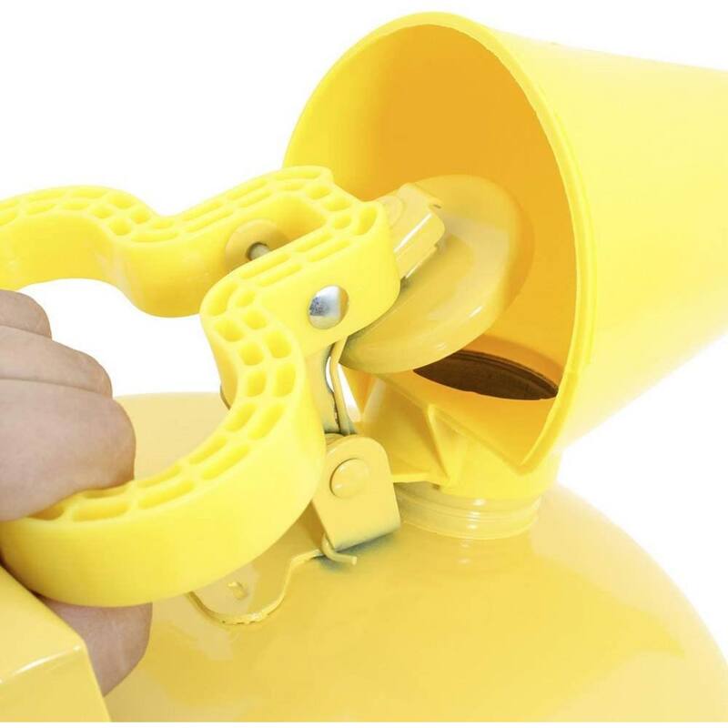 Eagle 5 Gal. Capacity Yellow Galvanized Steel Type I Gasoline Safety Can with Funnel - UI50FSY
