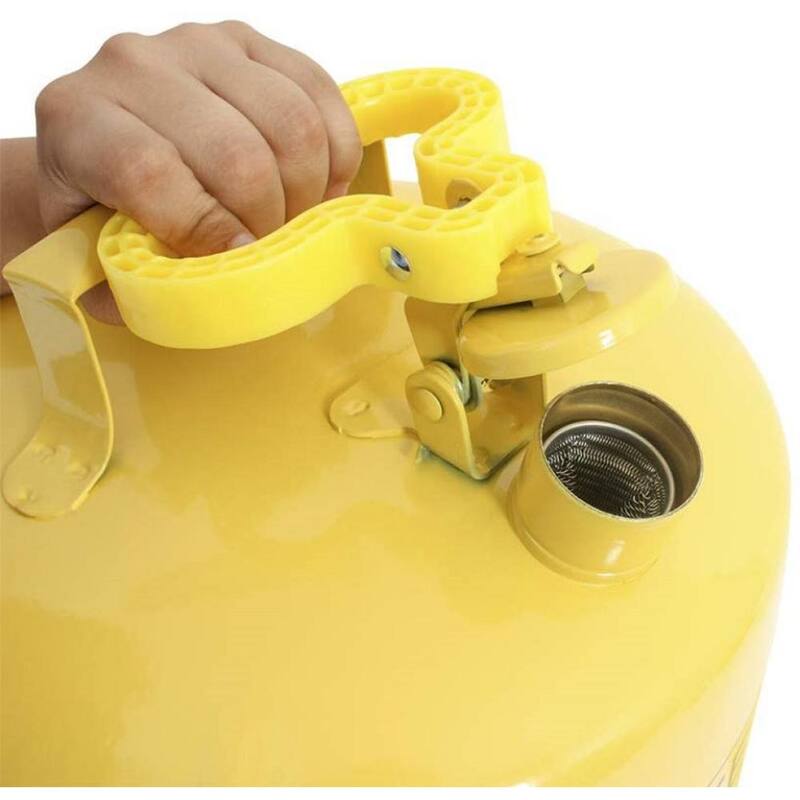 Eagle 5 Gal. Capacity Yellow Galvanized Steel Type I Gasoline Safety Can with Funnel - UI50FSY