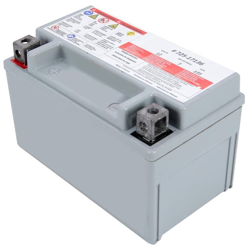 MTD Genuine Factory Parts Replacement 12-Volt 7 Ah 135 CCA Sealed AGM Riding Lawn Mower Battery - 725P17136