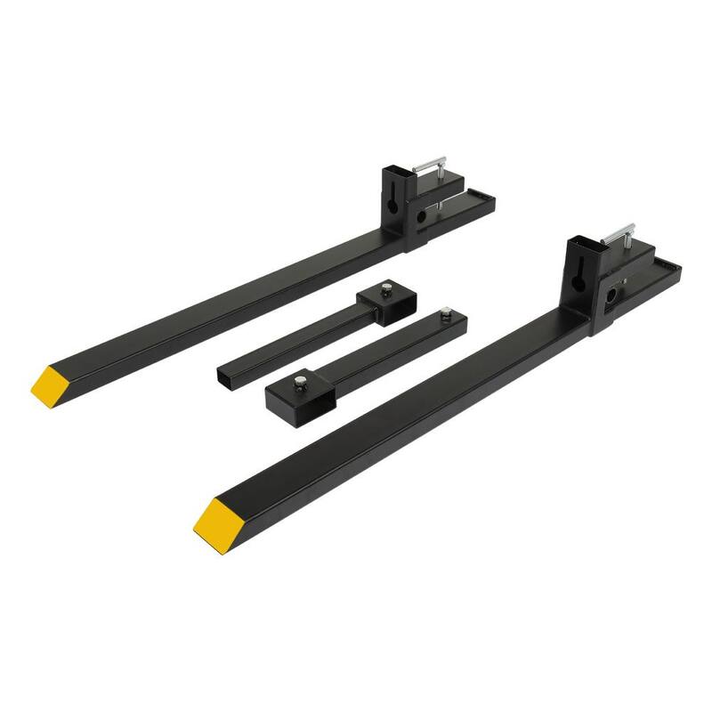 Karl home 4000 lbs. 60 in. Clamp-On Pallet Forks Skid Steer Loader Bucket with Adjustable Stabilizer Ba - 663734192115
