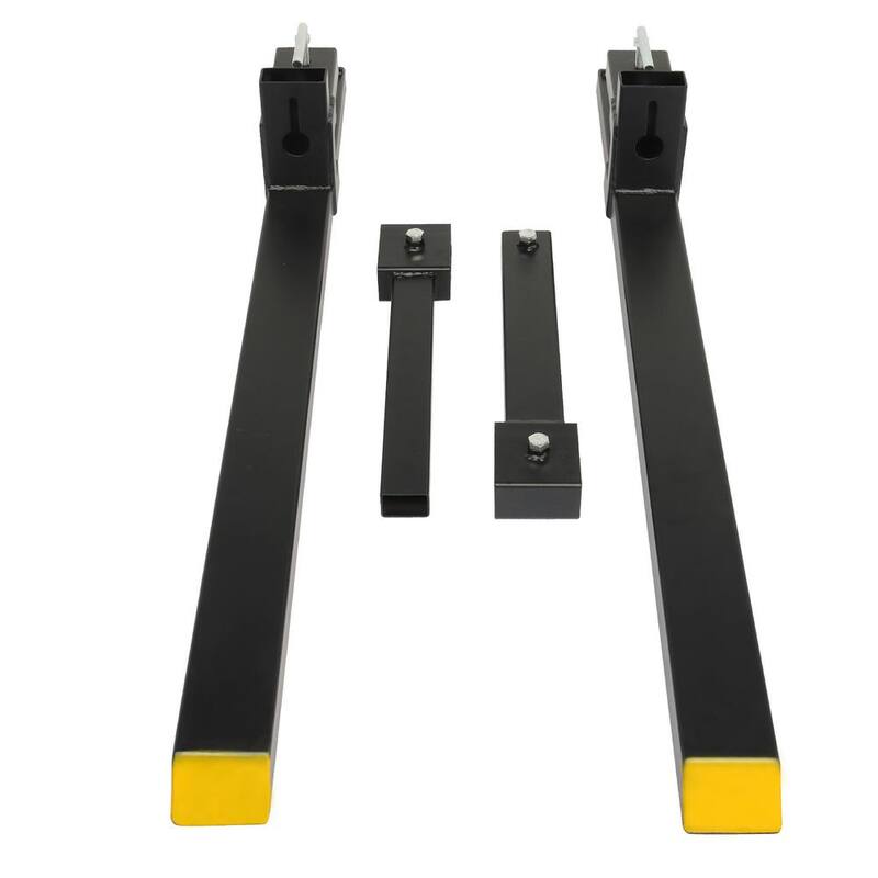 Karl home 4000 lbs. 60 in. Clamp-On Pallet Forks Skid Steer Loader Bucket with Adjustable Stabilizer Ba - 663734192115