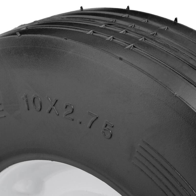Powercare 10 in. x 2.75 in. Flat Free Universal Hand Truck Wheel with 5/8 in. Ball Bering and Ribbed Tread - H-10275-B