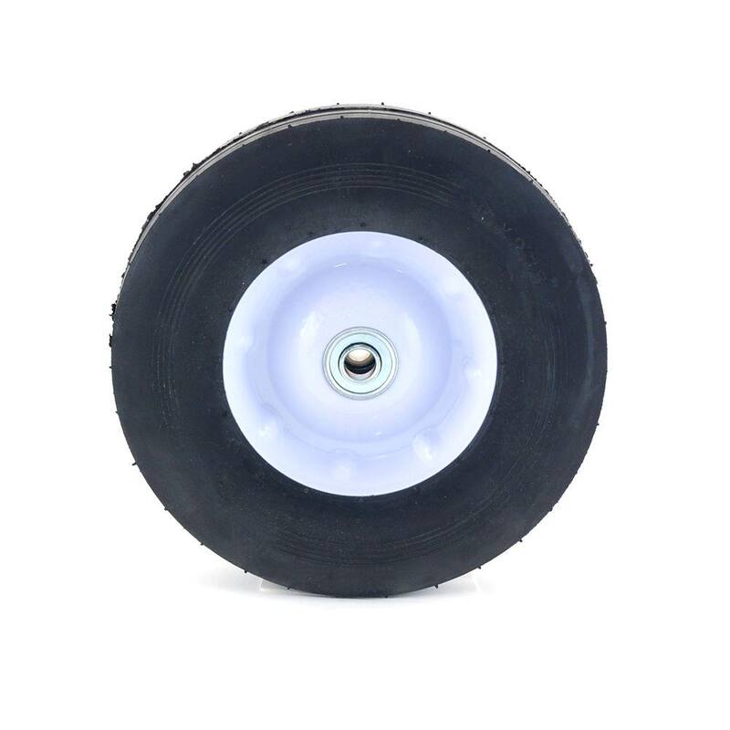 Powercare 10 in. x 2.75 in. Flat Free Universal Hand Truck Wheel with 5/8 in. Ball Bering and Ribbed Tread - H-10275-B