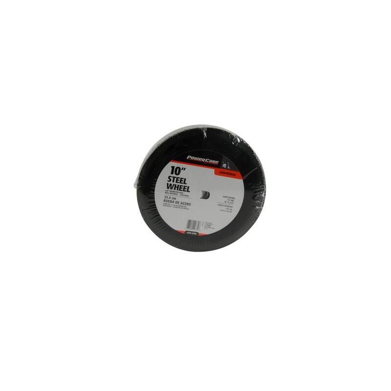 Powercare 10 in. x 2.75 in. Flat Free Universal Hand Truck Wheel with 5/8 in. Ball Bering and Ribbed Tread - H-10275-B