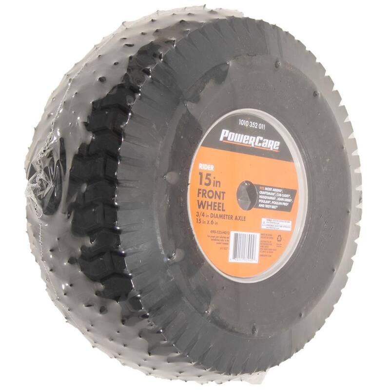 Powercare Universal 15 in. x 6 in. Front Wheel Assembly for Lawn Tractors and Zero Turn Mowers - 490-325-H012
