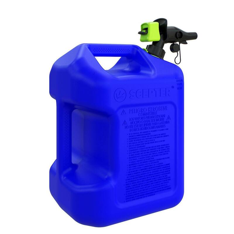 Scepter 5 Gal. SmartControl Kerosene Can with Rear Handle Blue Fuel Container - FSCK571