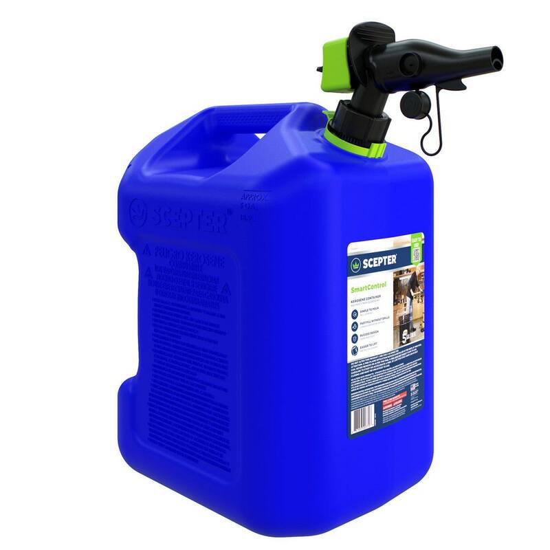 Scepter 5 Gal. SmartControl Kerosene Can with Rear Handle Blue Fuel Container - FSCK571