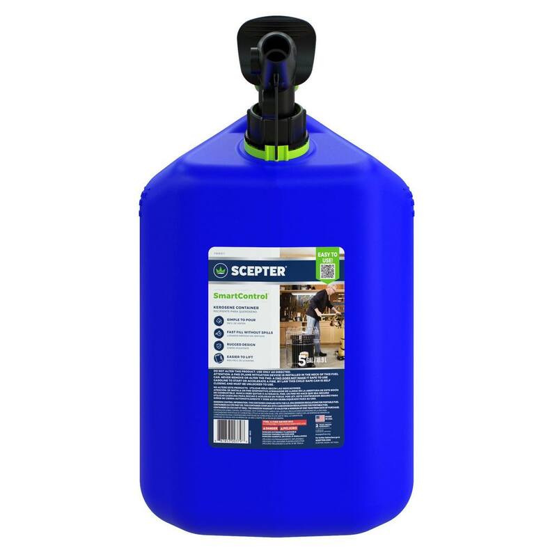 Scepter 5 Gal. SmartControl Kerosene Can with Rear Handle Blue Fuel Container - FSCK571