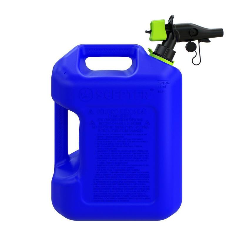 Scepter 5 Gal. SmartControl Kerosene Can with Rear Handle Blue Fuel Container - FSCK571