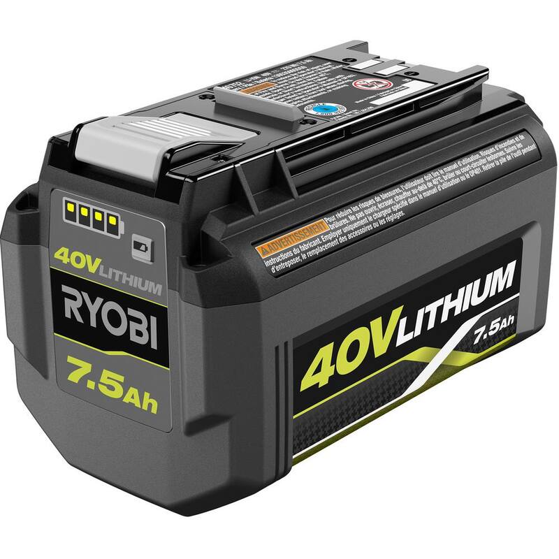 RYOBI 40-Volt Lithium-Ion High Capacity 7.5 Ah Battery and Rapid Charger - OP40753-06