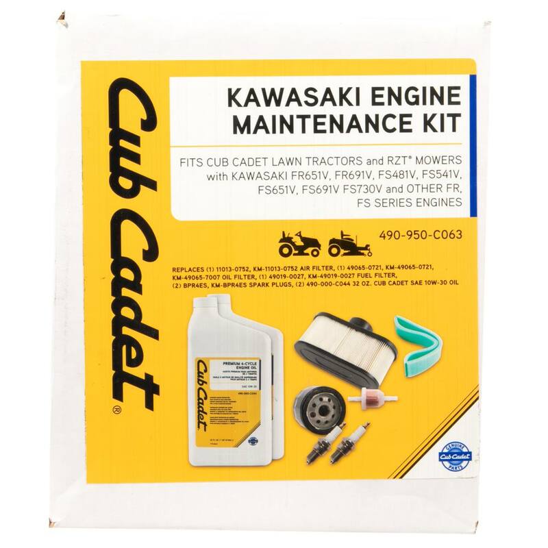 Cub Cadet Maintenance Kit for Lawn Tractors and RZT Mowers with Kawasaki FR and FS Series Engines - 490-950-C063