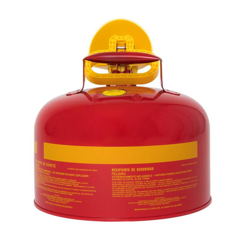 Eagle 2.5 Gal. Capacity Red Galvanized Steel Type I Gasoline Safety Can with Funnel - UI25FS