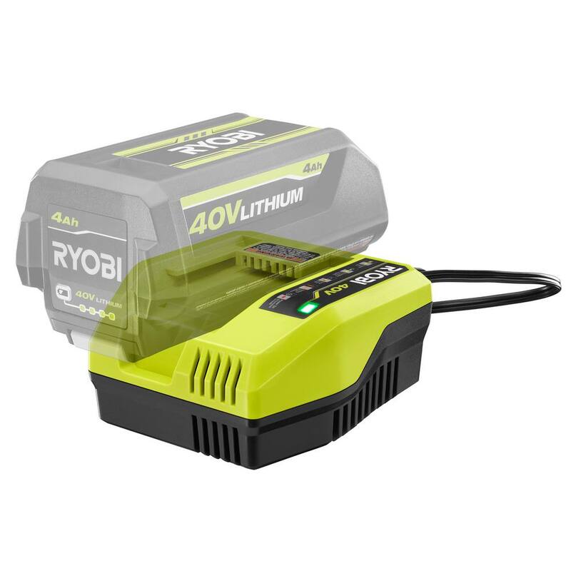 RYOBI 40-Volt Lithium-Ion Fast Charger - OP408A