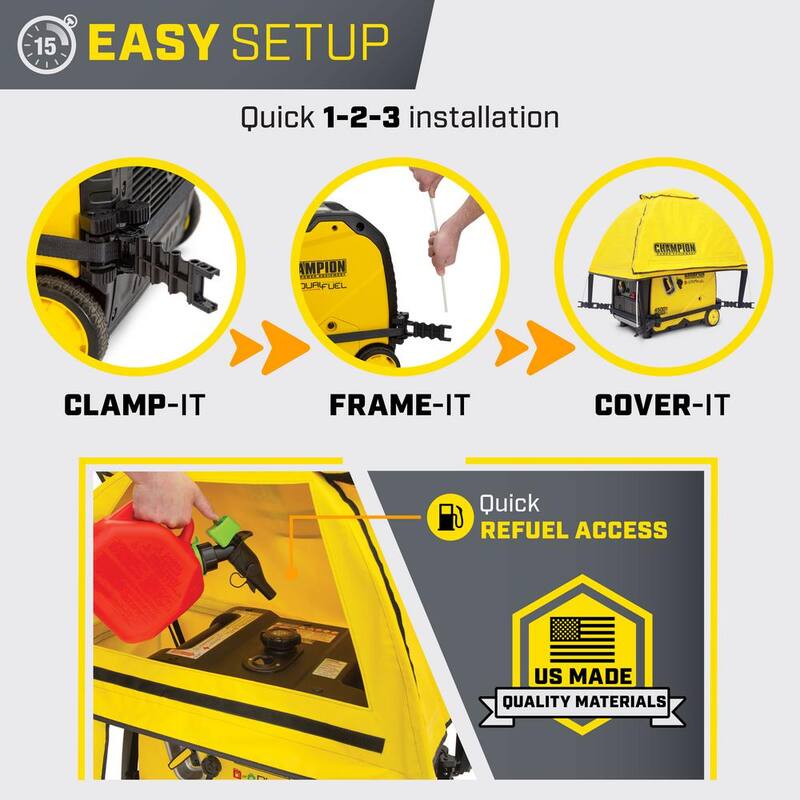 Champion Power Equipment Storm Shield Severe Weather Inverter Generator Cover by GenTent for 2000 to 11,000-Starting Watts Inverters - 100603