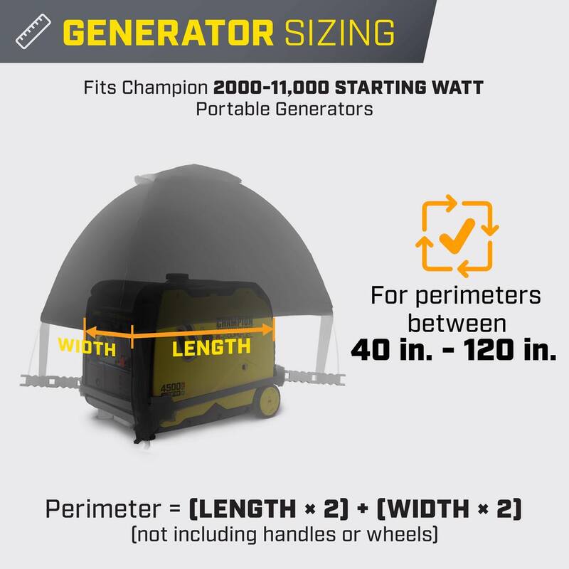 Champion Power Equipment Storm Shield Severe Weather Inverter Generator Cover by GenTent for 2000 to 11,000-Starting Watts Inverters - 100603