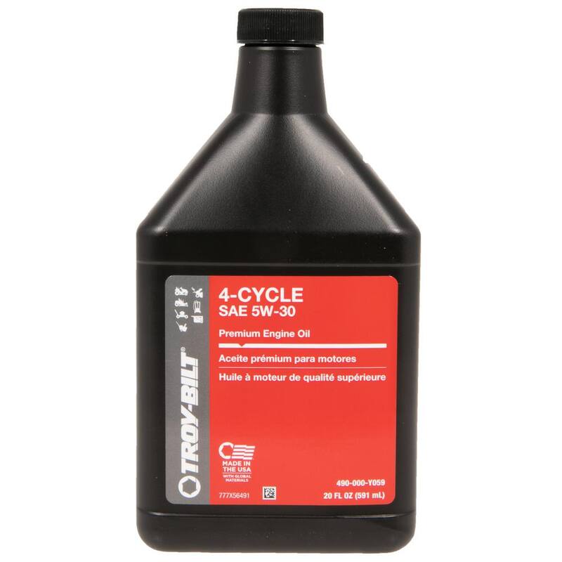 Troy-Bilt 20 oz. Premium SAE 5W-30 4-Cycle Engine Oil Specifically Formulated for Snow Blower Engines - 490-000-Y059