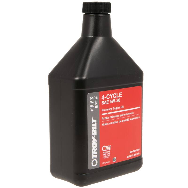 Troy-Bilt 20 oz. Premium SAE 5W-30 4-Cycle Engine Oil Specifically Formulated for Snow Blower Engines - 490-000-Y059