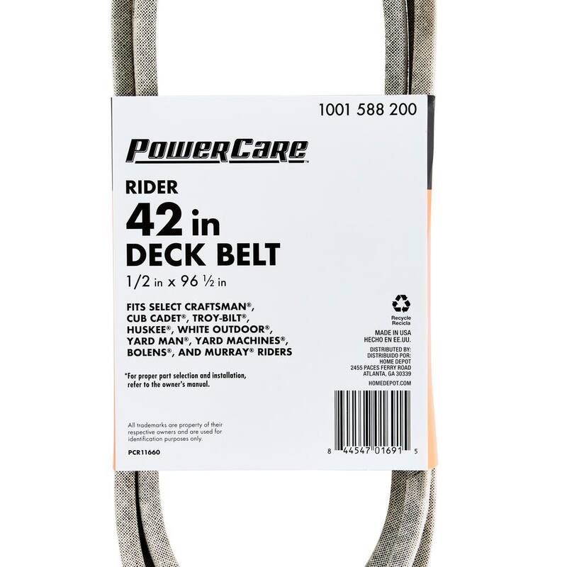 Powercare Drive Belt for 42 in. cut MTD, Cub Cadet and Troy-Bilt mowers, Replaces OEM Numbers 954-04060, 754-04060 - PCR11660