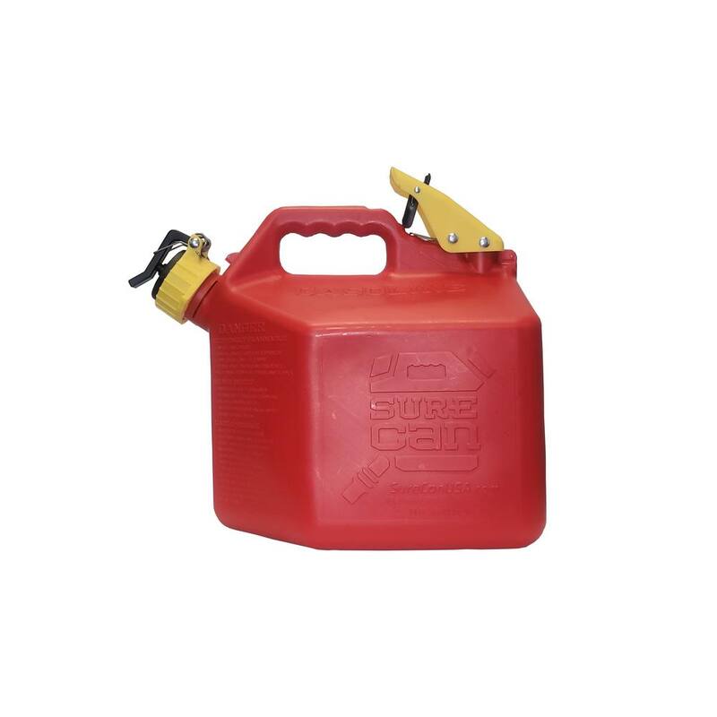 SureCan 2+ Gallon Gasoline Type II Safety Can Red with Rotating Flexible Spout - SUR2SFG2