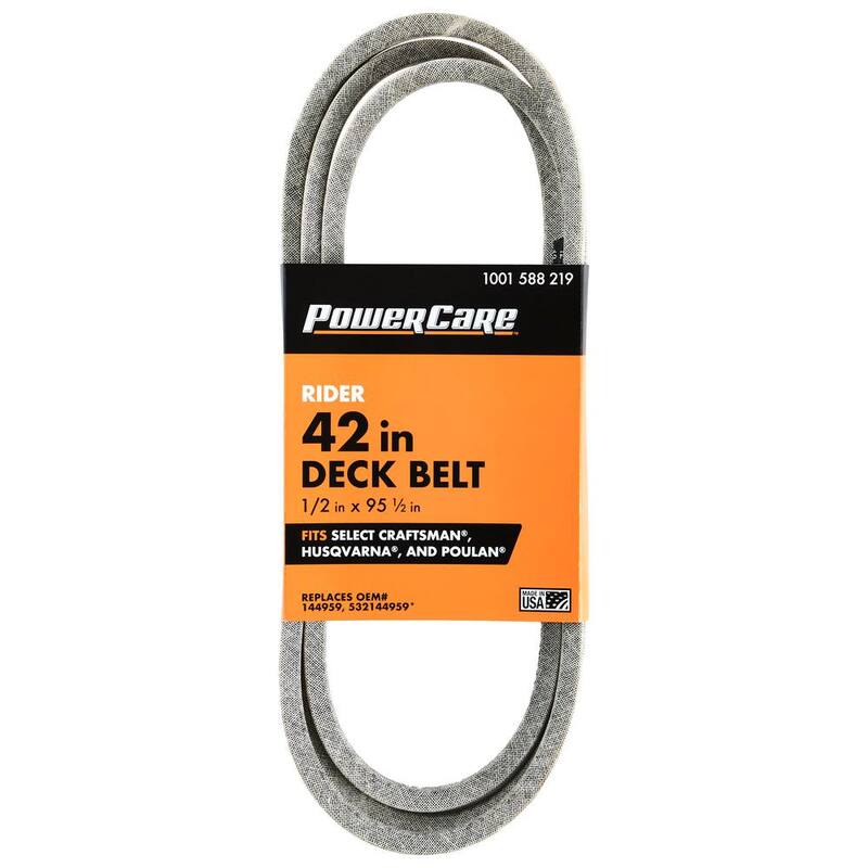 Powercare Deck Belt for 42 in. cut Craftsman, Husqvarna, Poulan mowers, Replaces OEM Numbers 144959, 532144959 - PCR9697
