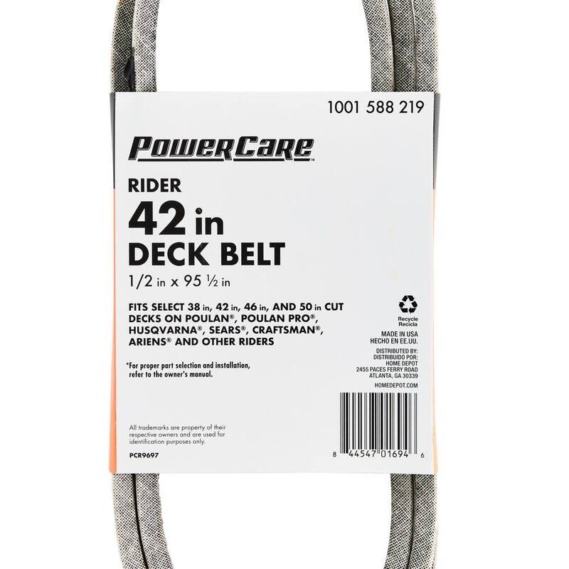 Powercare Deck Belt for 42 in. cut Craftsman, Husqvarna, Poulan mowers, Replaces OEM Numbers 144959, 532144959 - PCR9697