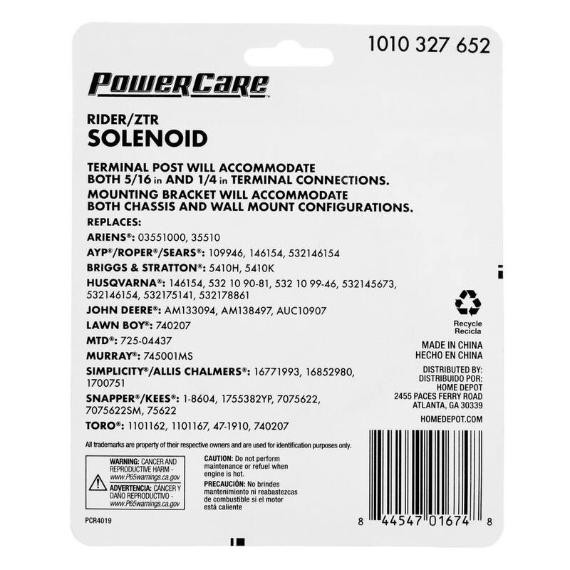 Powercare Universal 4 Pole, 12-Volt Solenoid, Replaces OEM Numbers 5410H, 532146154, 532178861, AM133094, 725-04437, 1101162 - PCR4019