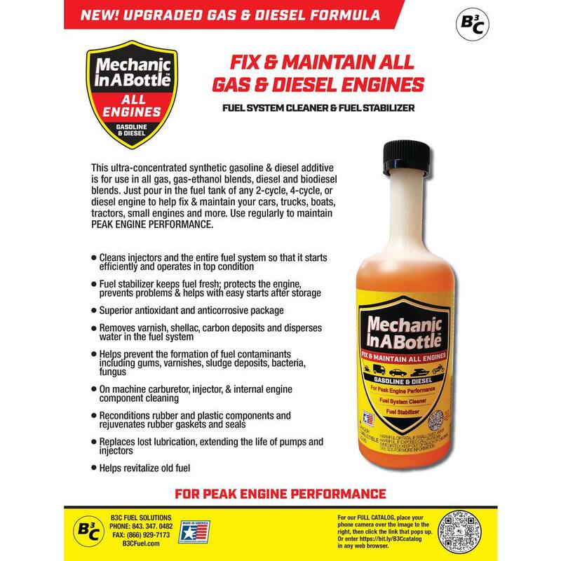 Mechanic in a Bottle Gas & Diesel Fuel Treatment, 16 oz. - MIB-016-1