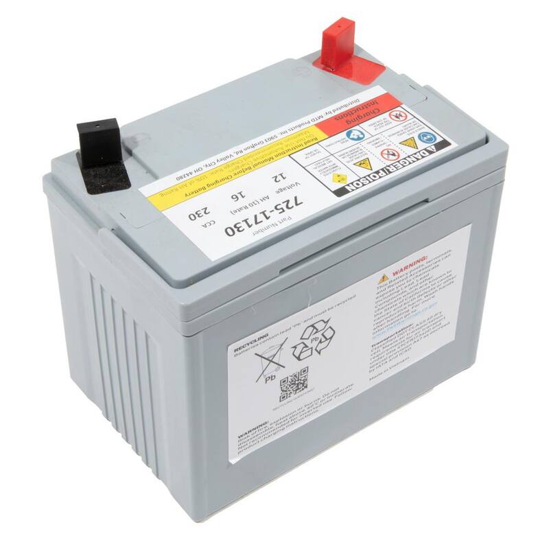 MTD Genuine Factory Parts Replacement 12-Volt 16 Ah 230 CCA Sealed AGM Riding Lawn Mower Battery - 725P17130