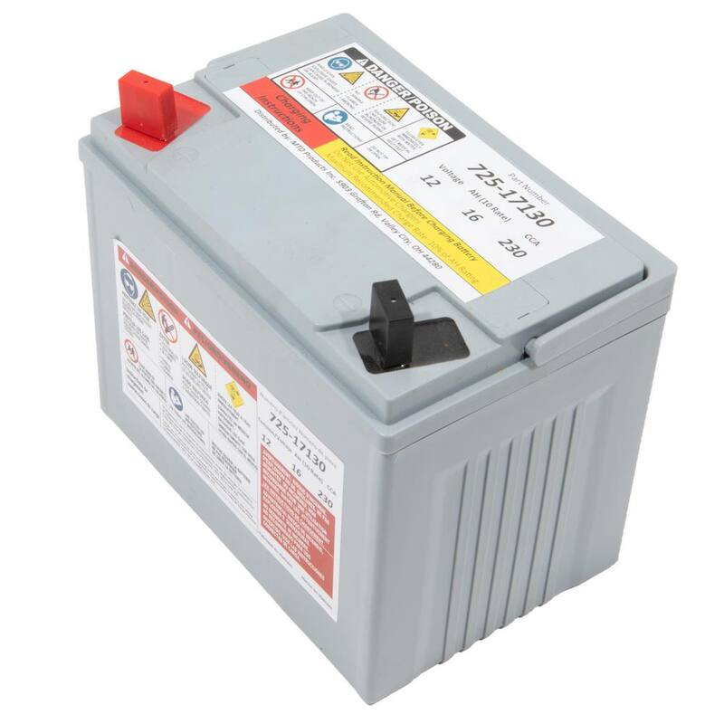 MTD Genuine Factory Parts Replacement 12-Volt 16 Ah 230 CCA Sealed AGM Riding Lawn Mower Battery - 725P17130