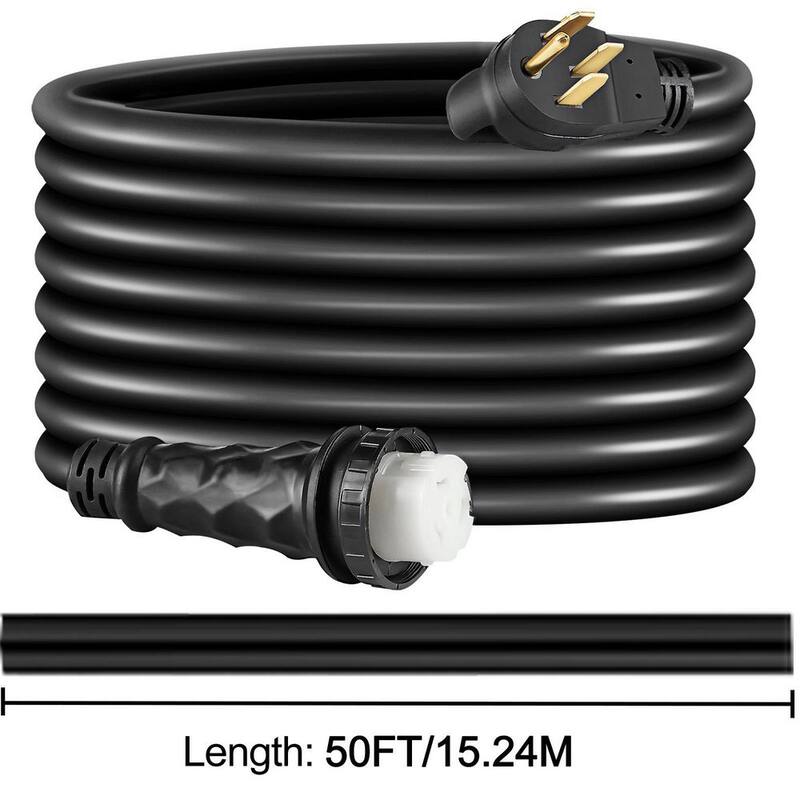 VEVOR RV Power Extension Cord 50 ft. 50 Amp 250-Volt Generator Cord N14-50P to SS2-50R General Purpose Cord with Twist Lock - HJLJQYT50X50DSK01V1