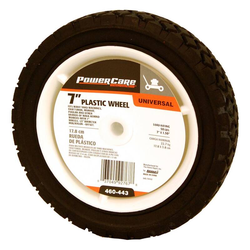 Powercare 7 in. x 1.5 in. Universal Plastic Wheel for Lawn Mowers - 460443