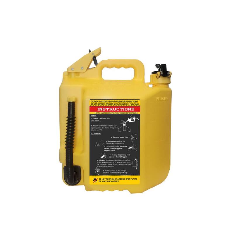 SureCan 5 Gallon Diesel Type II Safety Can Yellow with Rotating Flexible Spout - SUR5SFD2